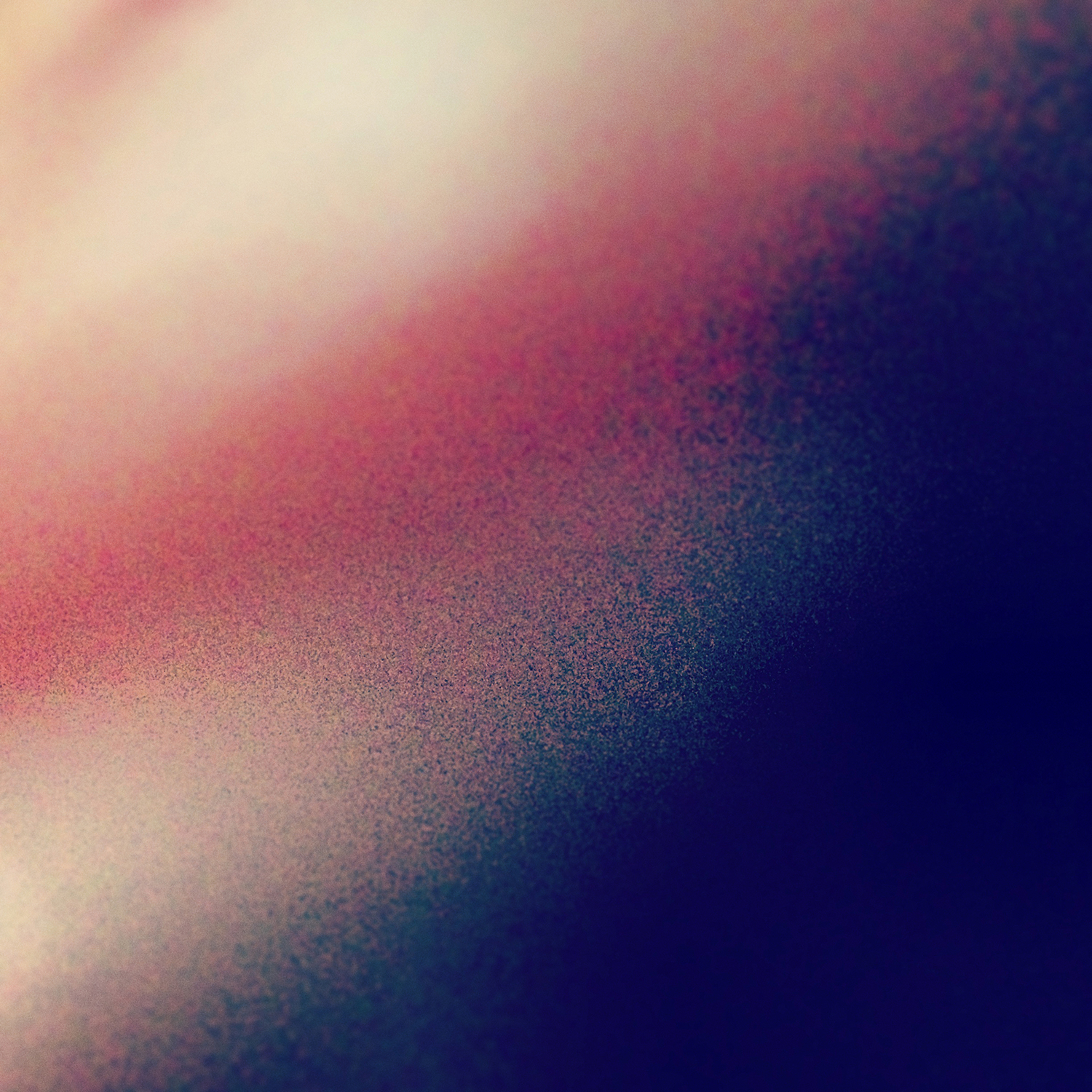 Album cover is a purple, pink, and tan gradient, with a ton of digital noise creating a district texture and blured in the upper left and lower right corners to give depth.