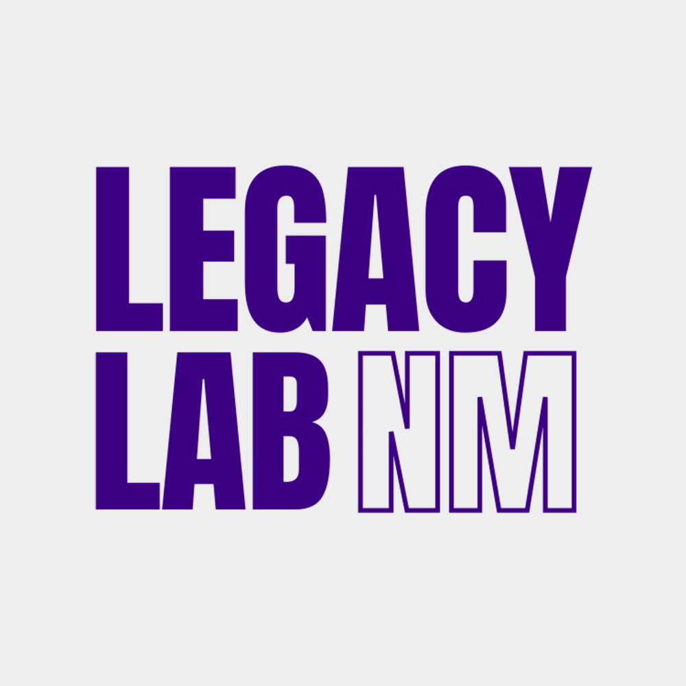 Light gray flyer with a white logo that reads "Legacy Lab New Mexico".